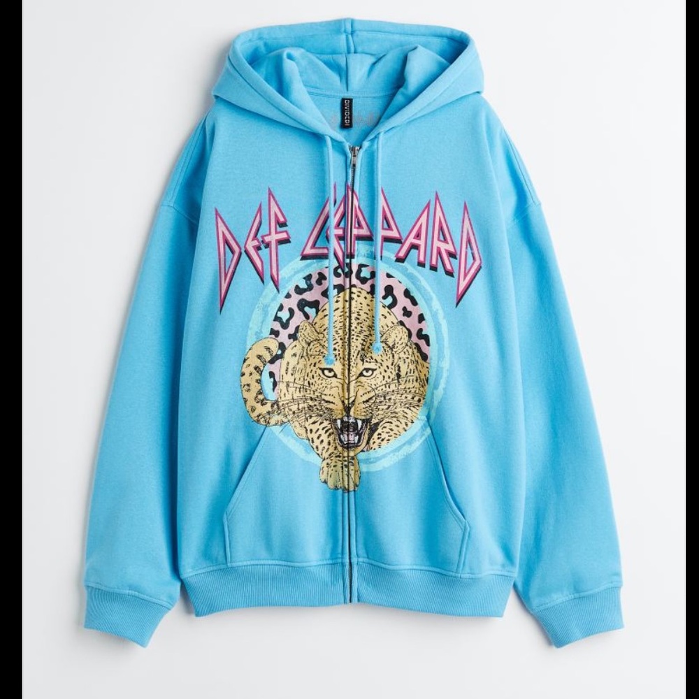 Oversized Def Leopard Print Zip-Up H&M size Xs
